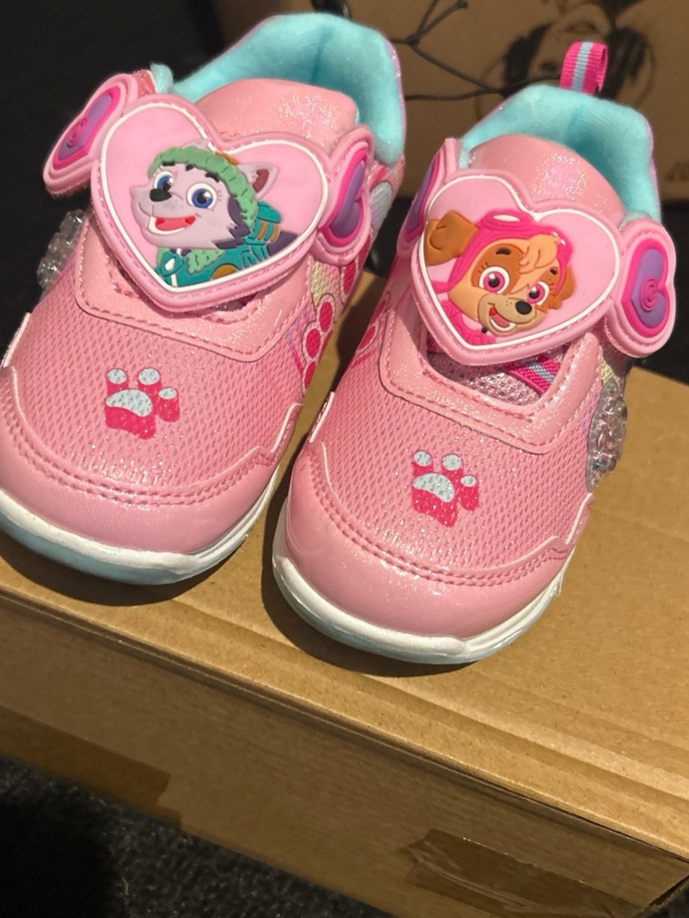 Toddler Pink Character Light-Up Sneakers with Heart Accents